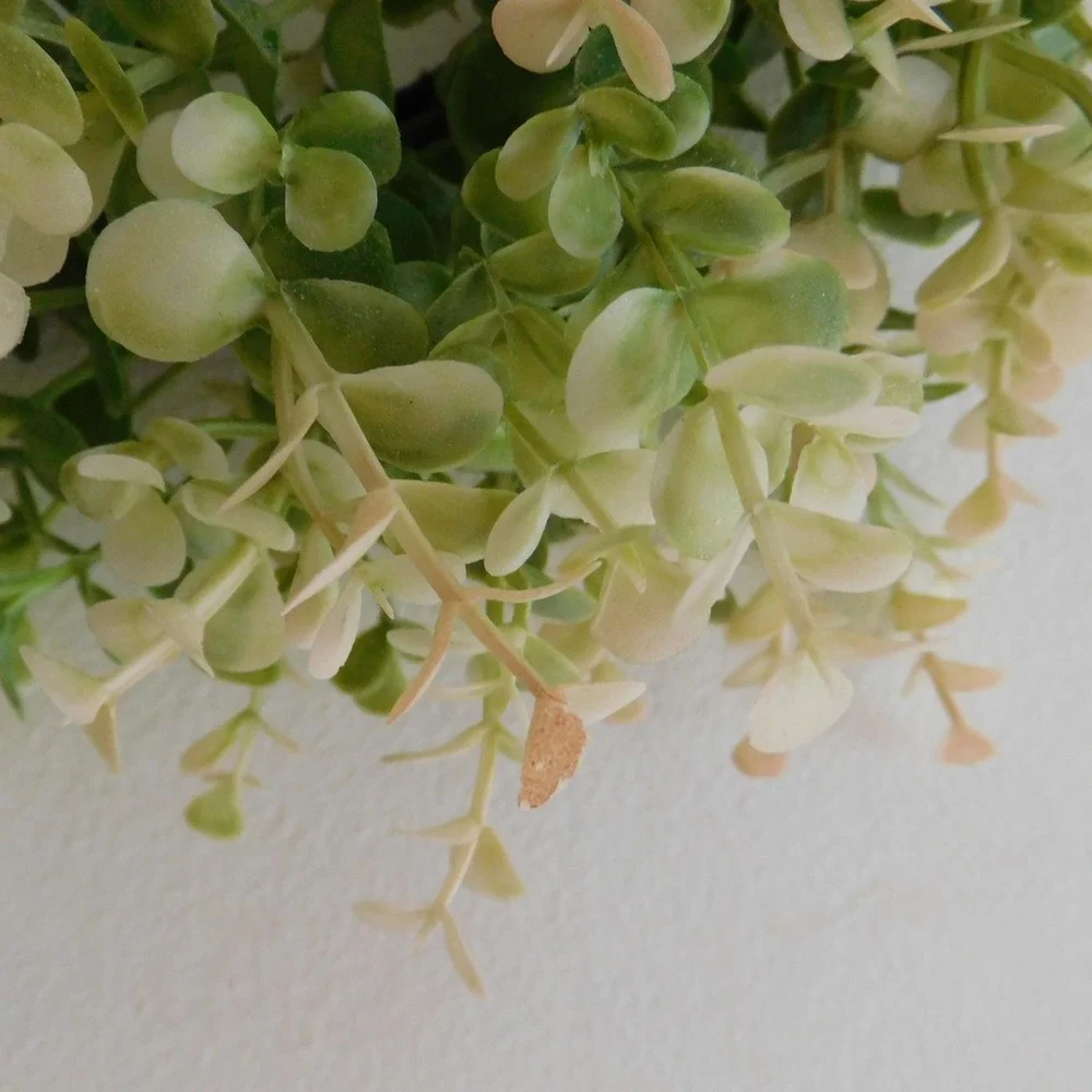 Neutral Faux Greenery Candle Ring Wreath, Everyday Year Round Decor